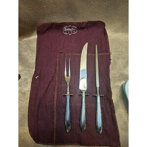 Vintage Nobility Plate Carving Set Knife Sharpener Fork